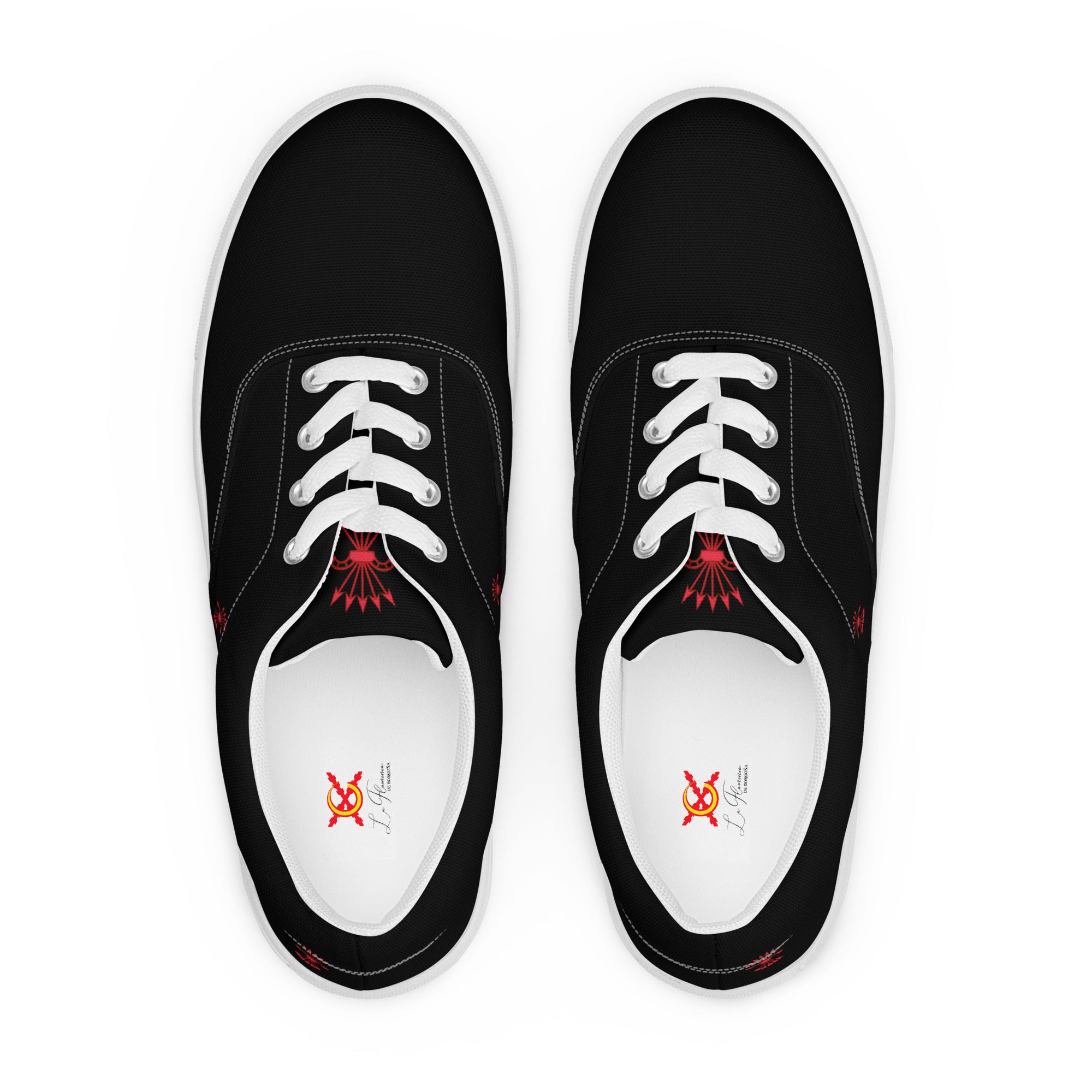 Comprar Zapatillas Falange de lona con cordones para hombre Bandera España La Flamenca de Borgoña Patricia Muñoz VOX