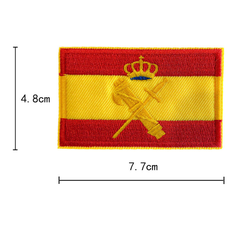 Parche Bordado termoadhesivo Guardia Civil sobre Bandera España  7.8cm
