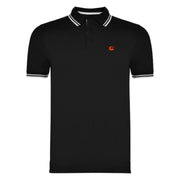 Comprar Polo negro líneas blancas hombre bordado Bandera España La Flamenca de Borgoña Patricia Muñoz VOX
