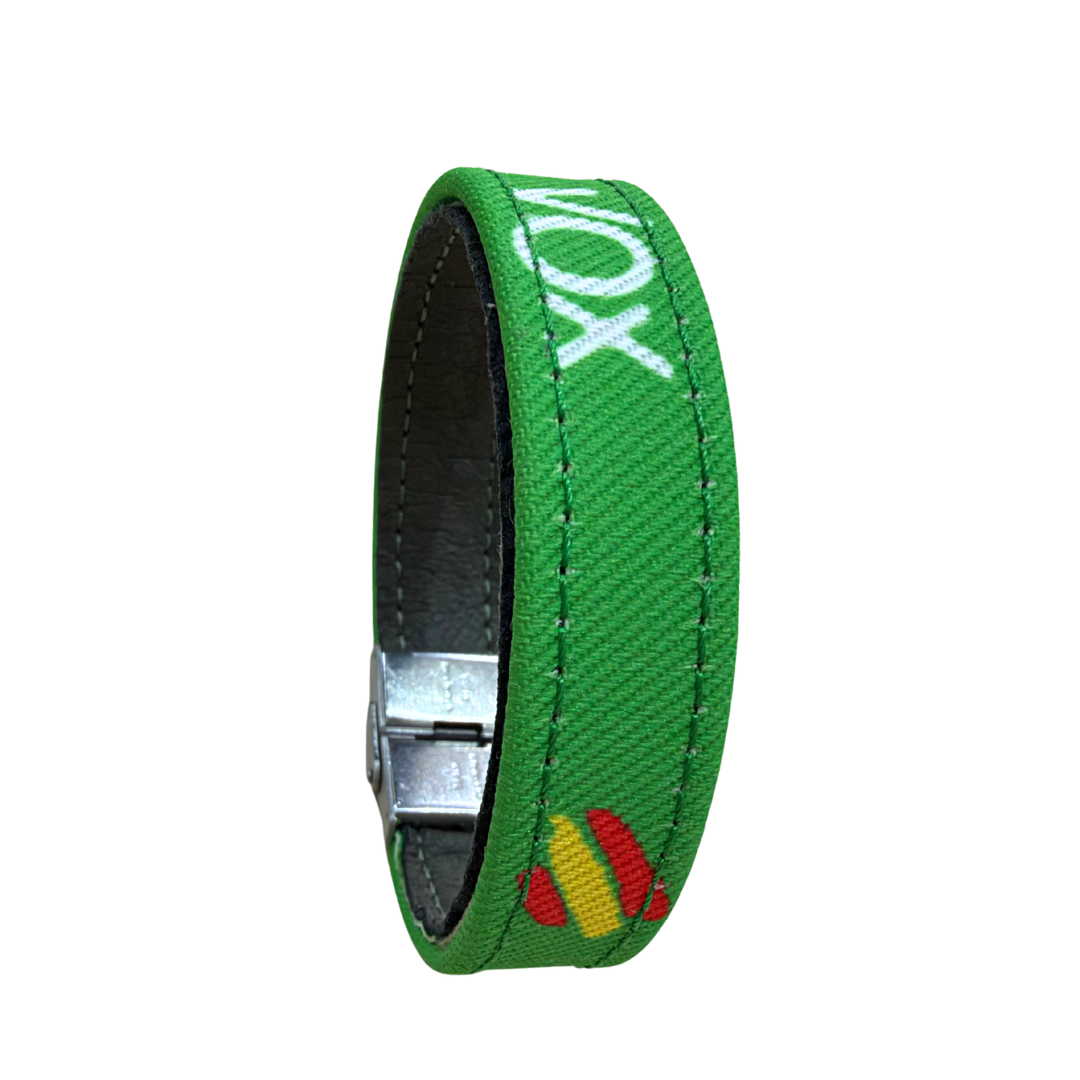 Pulsera piel VOX con lona estampada