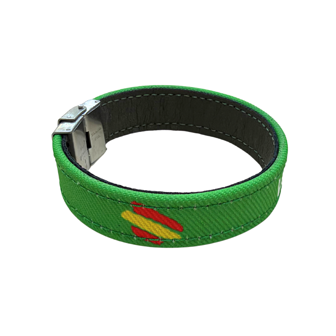 Pulsera piel VOX con lona estampada