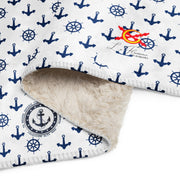 Manta sherpa Blanca Anclas - LaFlamencadeBorgoña