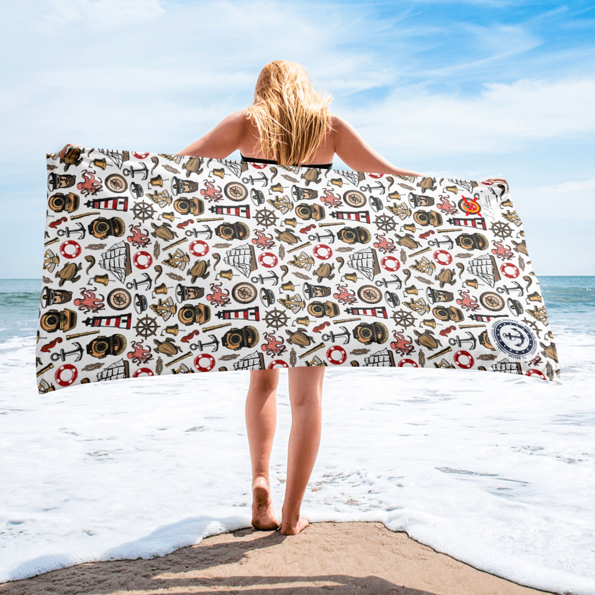 Comprar Toalla iconos del mar - Colección Alta Mar IV Bandera España La Flamenca de Borgoña Patricia Muñoz VOX