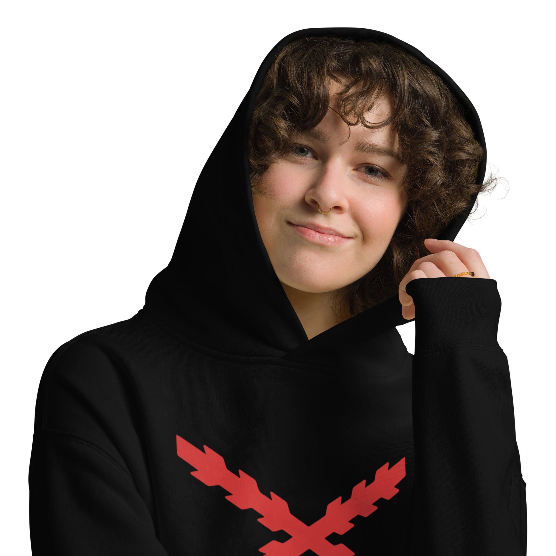 Sudadera Cruz de Borgoña oversize unisex - LaFlamencadeBorgoña