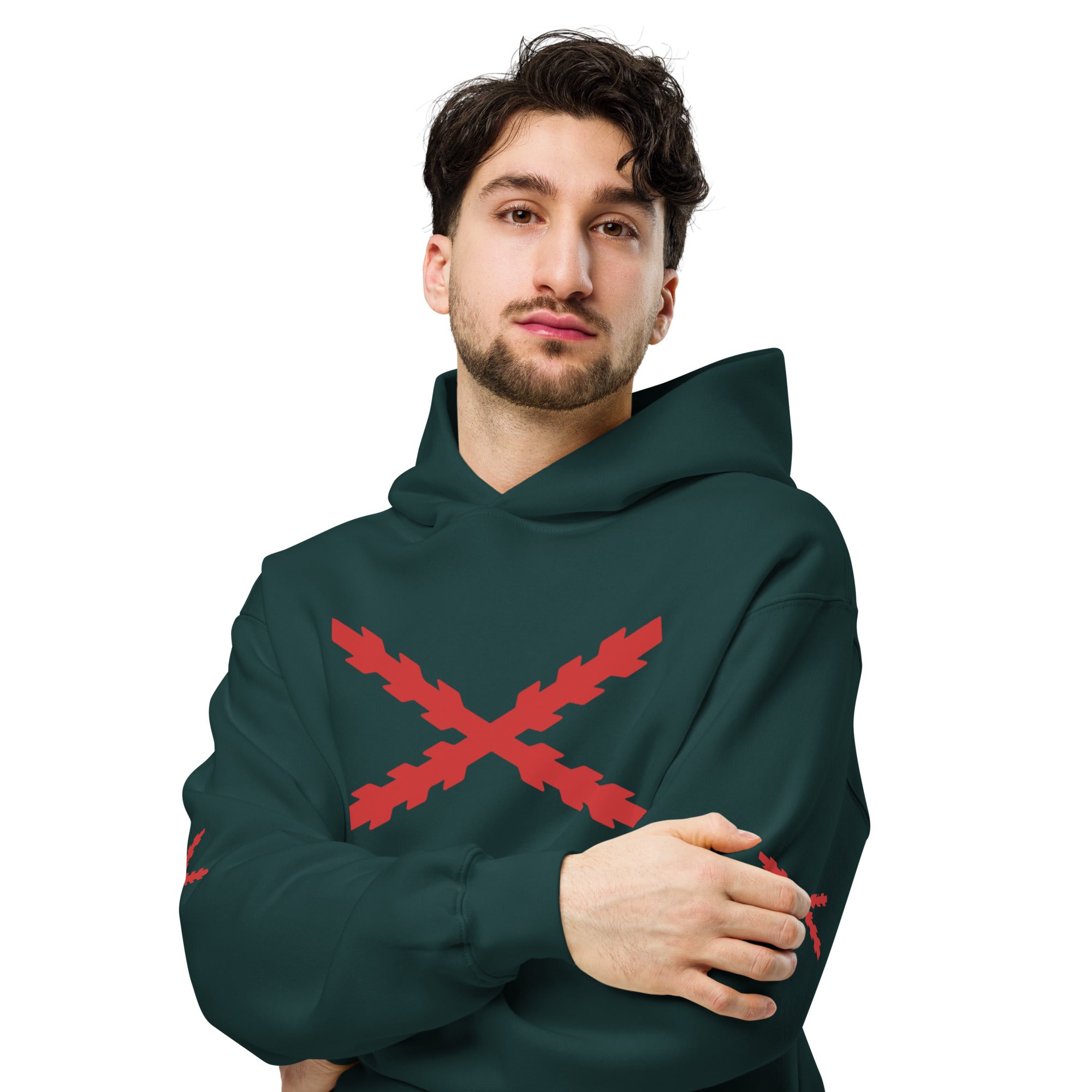 Sudadera Cruz de Borgoña oversize unisex - LaFlamencadeBorgoña