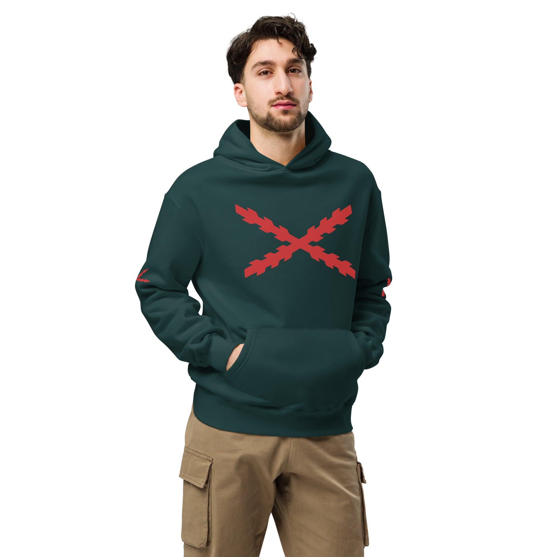Sudadera Cruz de Borgoña oversize unisex - LaFlamencadeBorgoña