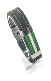 Comprar Pulsera Bandera de Andalucí­a piel serraje verde Bandera España La Flamenca de Borgoña Patricia Muñoz VOX