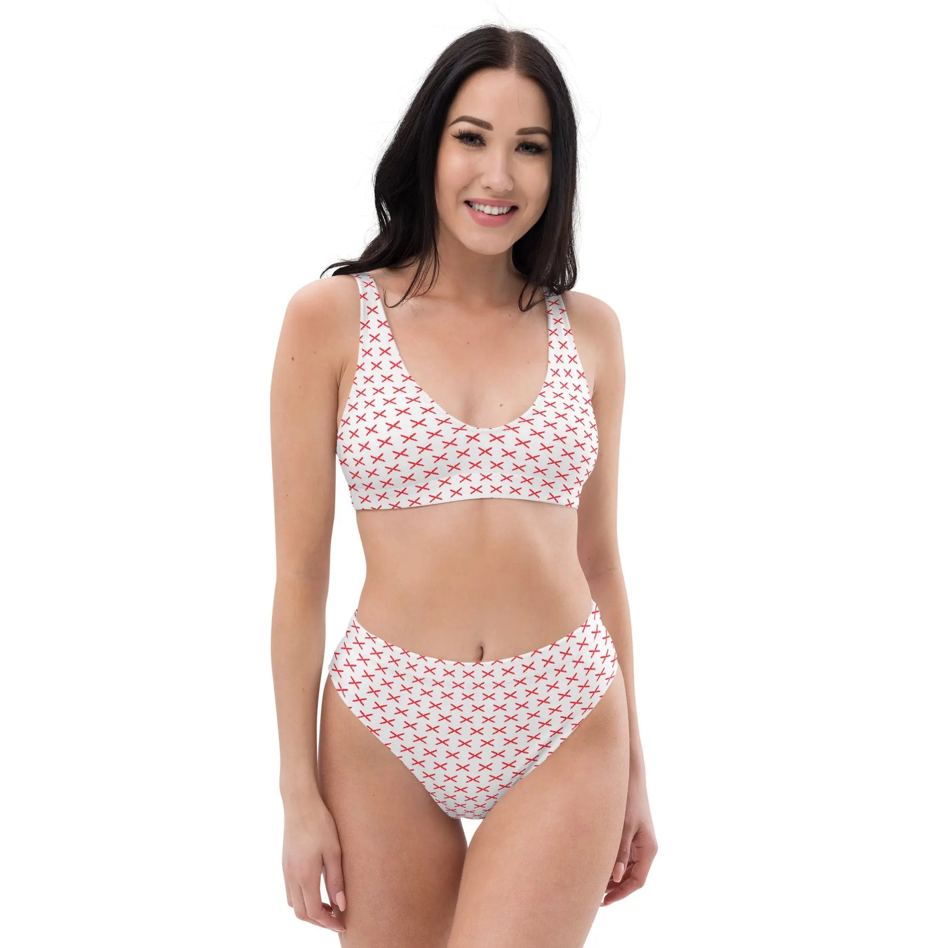 Comprar Bikini Cruz de Borgoña mosaico talle alto Bandera España La Flamenca de Borgoña Patricia Muñoz VOX