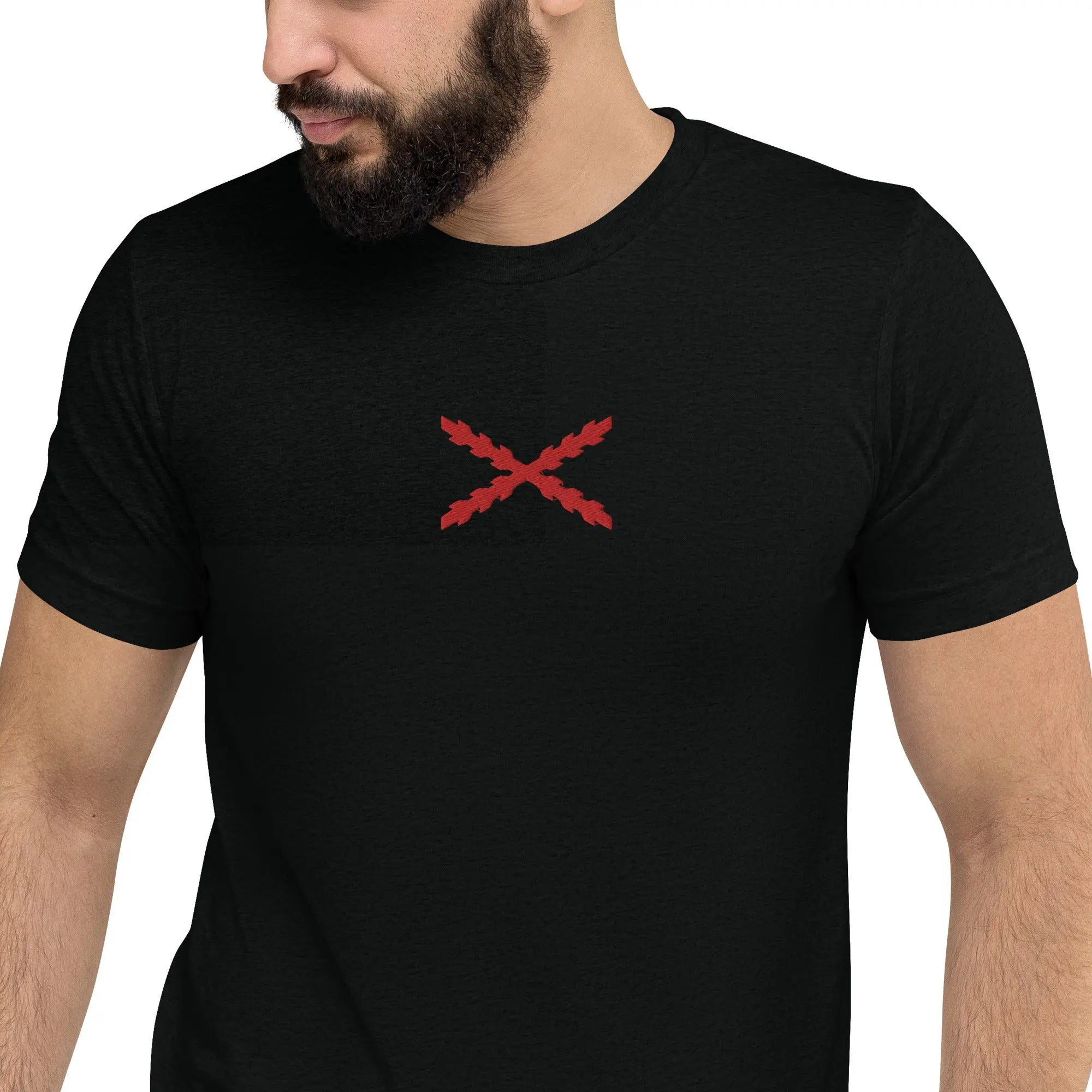 Comprar Camiseta Cruz de Borgoña bordada de manga corta Bandera España La Flamenca de Borgoña Patricia Muñoz VOX