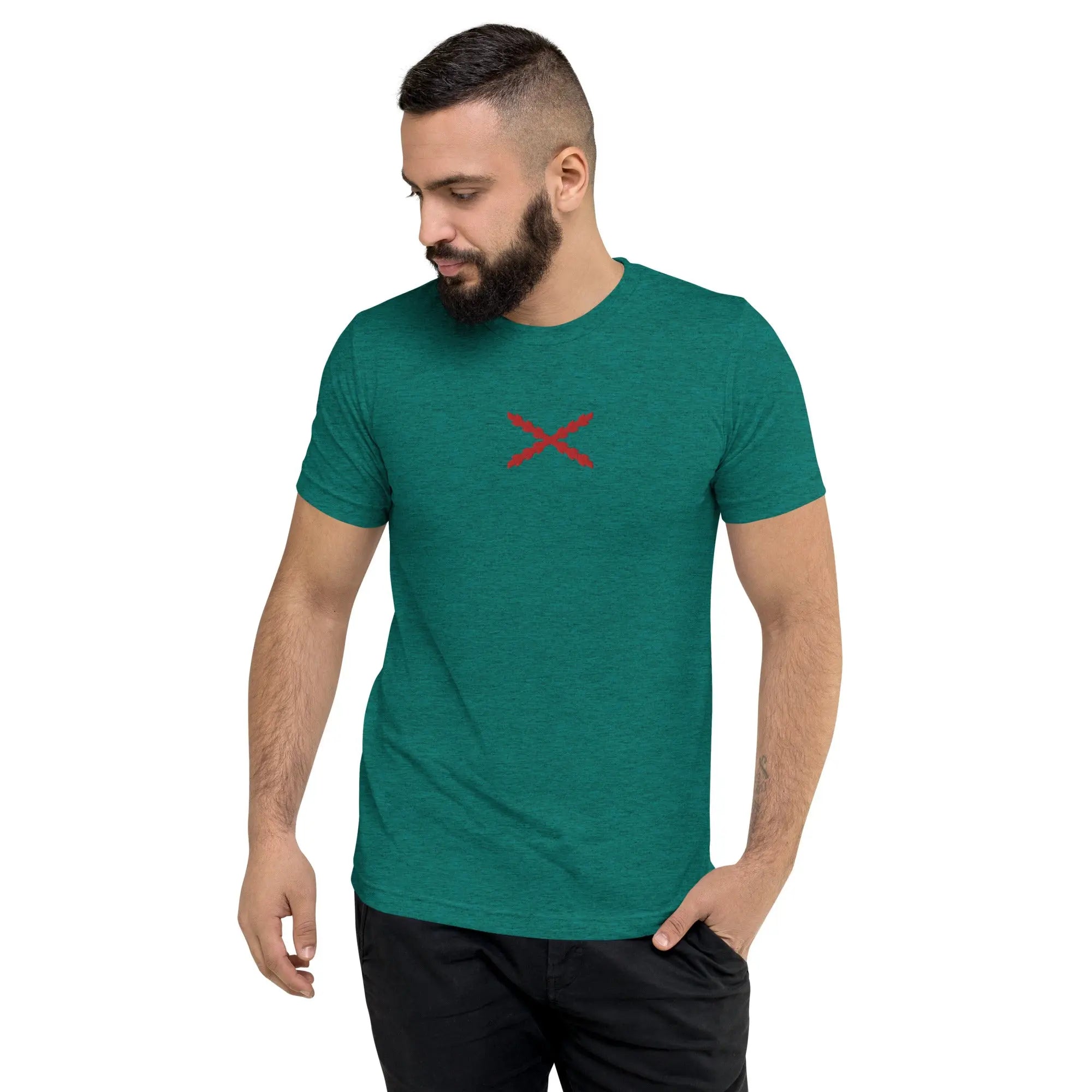 Comprar Camiseta Cruz de Borgoña bordada de manga corta Bandera España La Flamenca de Borgoña Patricia Muñoz VOX