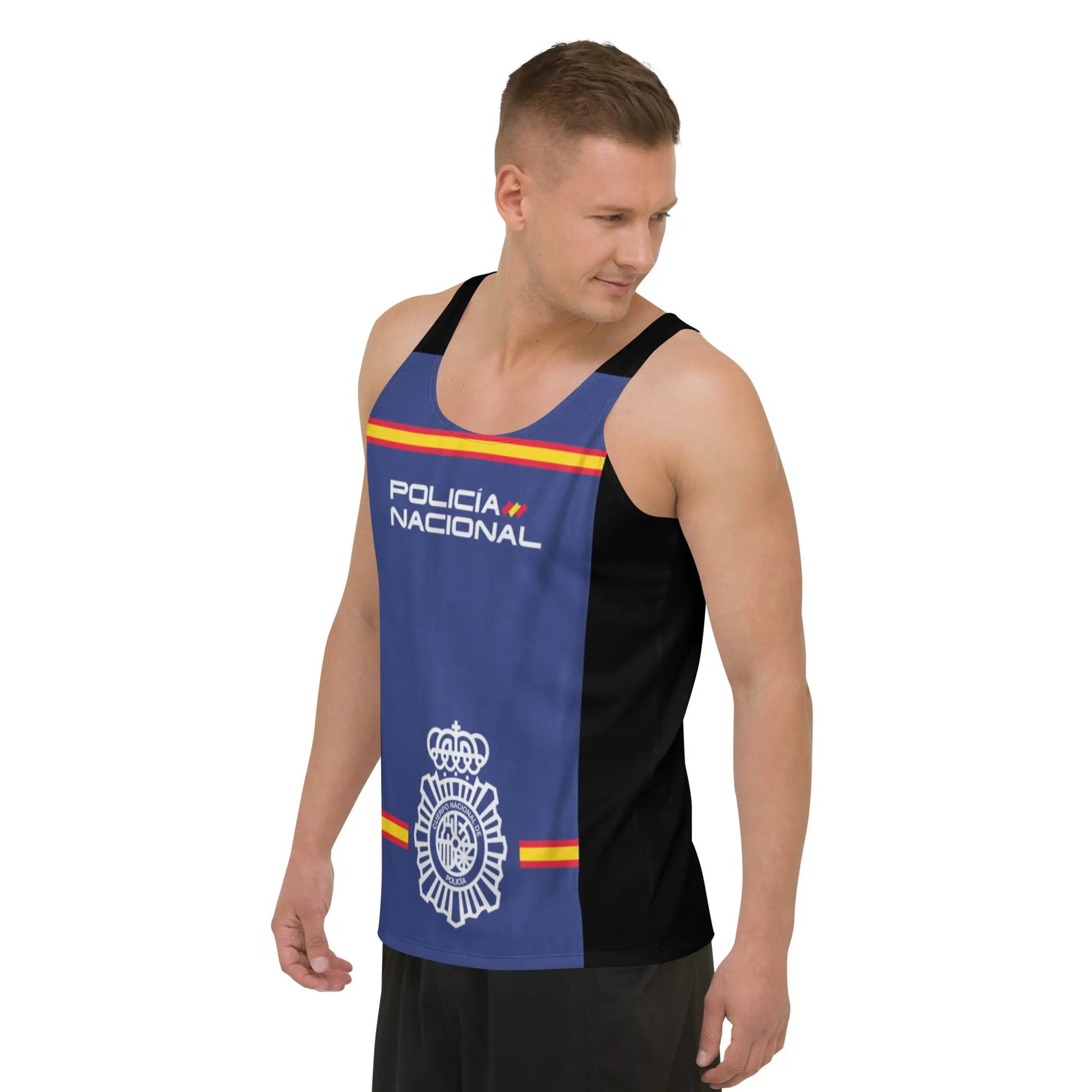 Comprar Camiseta Policía Nacional de tirantes unisex Bandera España La Flamenca de Borgoña Patricia Muñoz VOX