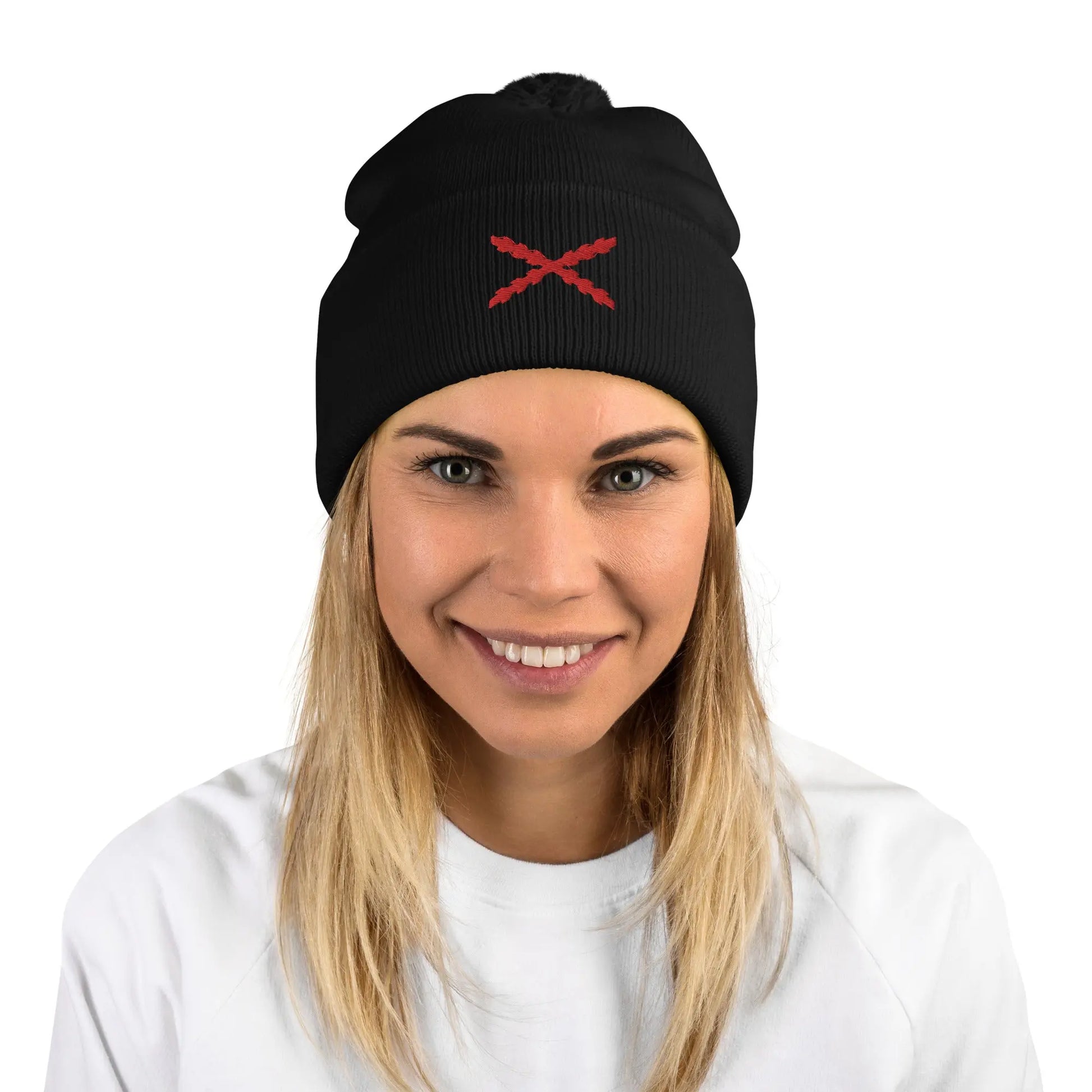 Comprar Gorro Cruz de Borgoña con pompón Bandera España La Flamenca de Borgoña Patricia Muñoz VOX