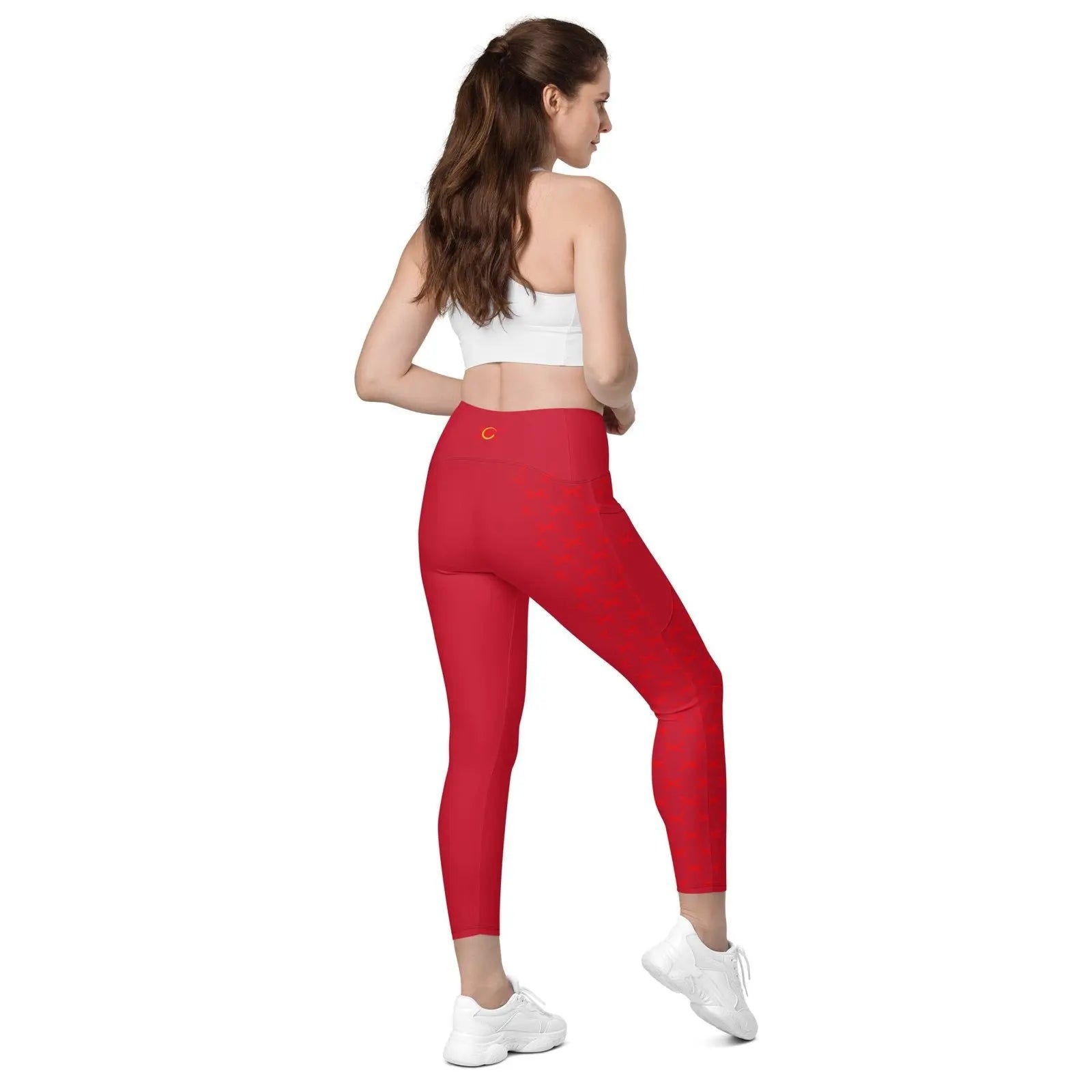 Comprar Leggins Bandera de España mujer cintura cruzada con bolsillos Bandera España La Flamenca de Borgoña Patricia Muñoz VOX