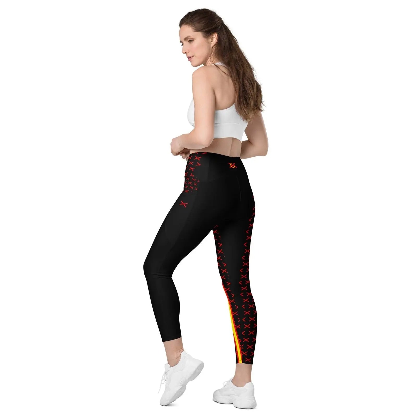 Comprar Leggins de cintura cruzada con bolsillos Cruz de Borgoña Bandera España La Flamenca de Borgoña Patricia Muñoz VOX