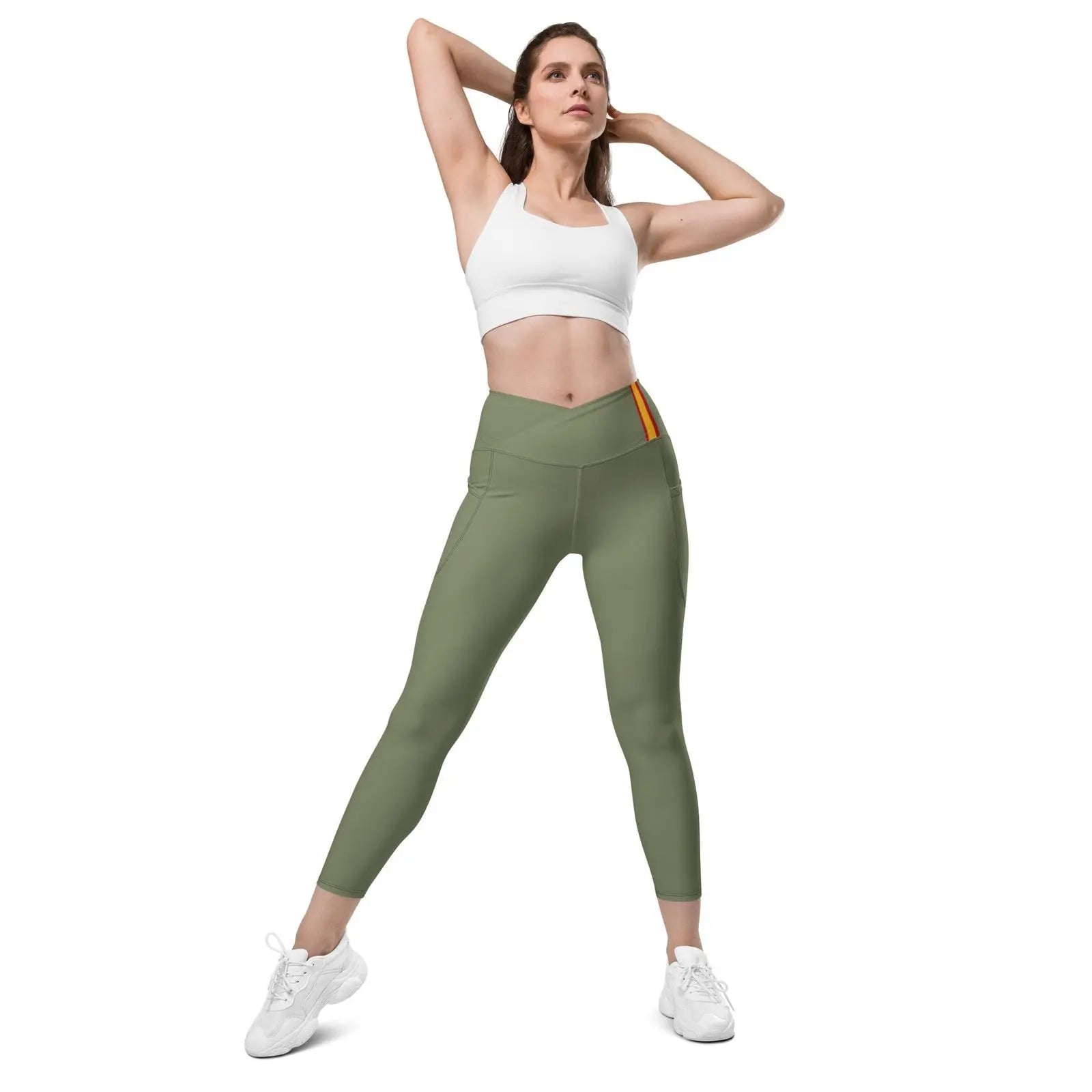 Comprar Leggins verde cintura cruzada con bolsillos Bandera de España Bandera España La Flamenca de Borgoña Patricia Muñoz VOX