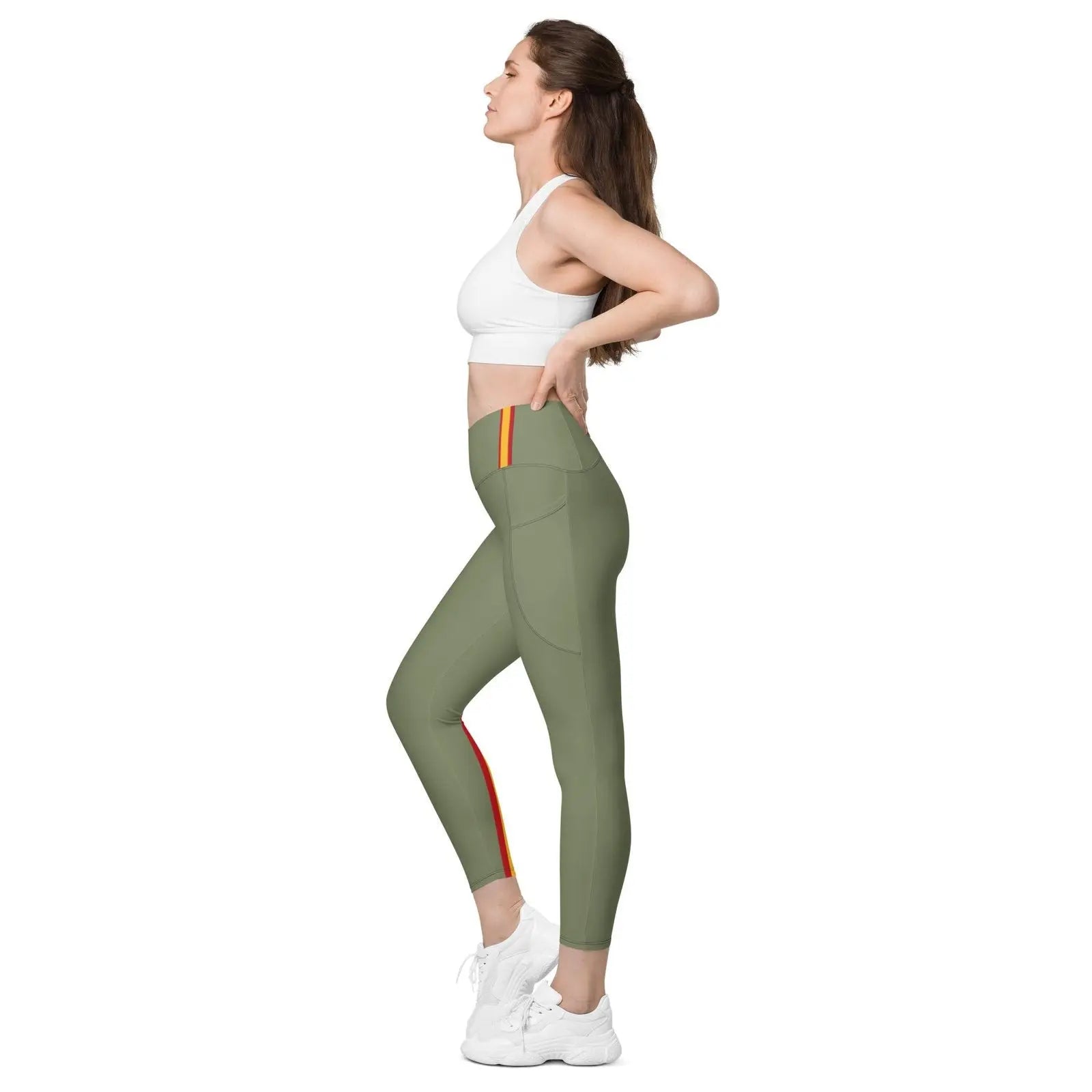 Comprar Leggins verde cintura cruzada con bolsillos Bandera de España Bandera España La Flamenca de Borgoña Patricia Muñoz VOX