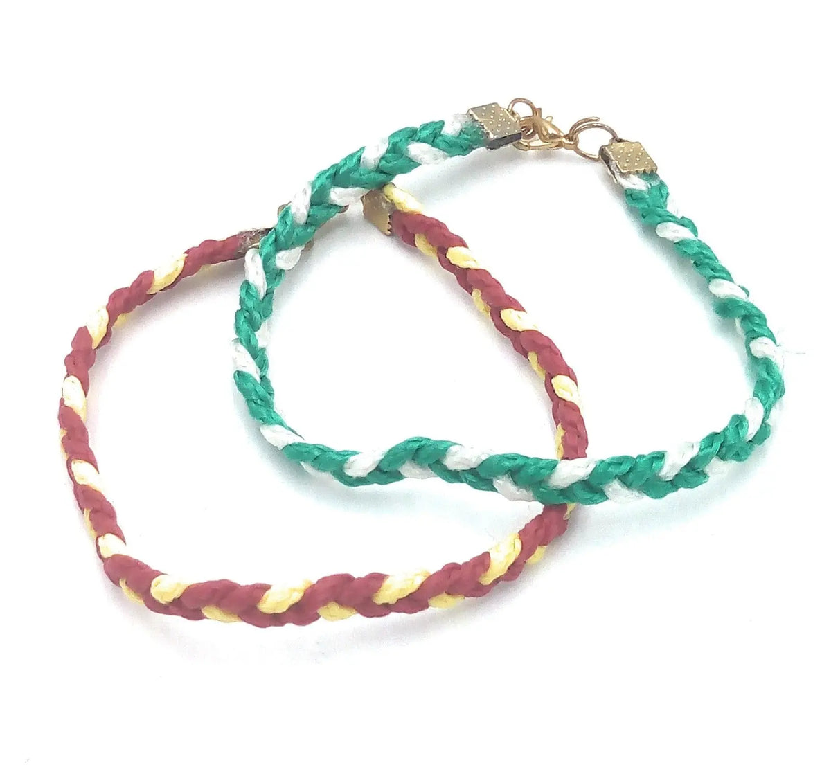 Lote 2 Pulseras de España y Andalucía trenzadas La Flamenca de Borgoña Patricia Muñoz VOX