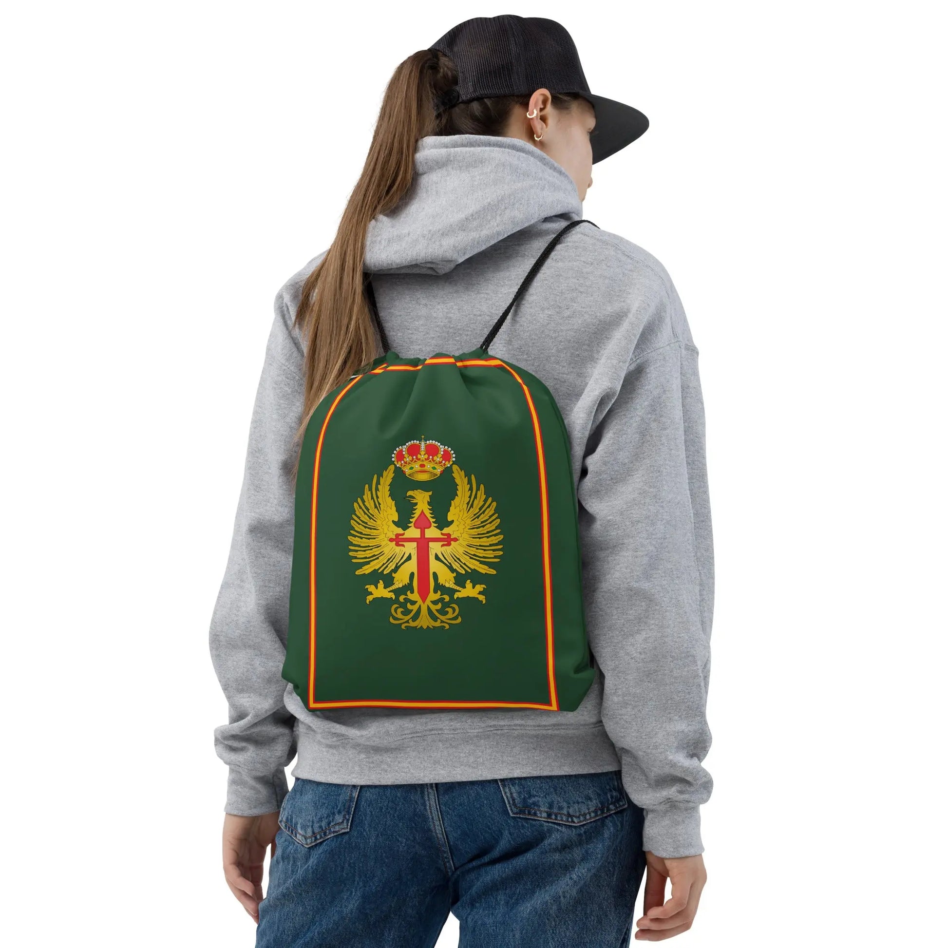 Comprar Mochila con cordones Ejército español Bandera España La Flamenca de Borgoña Patricia Muñoz VOX