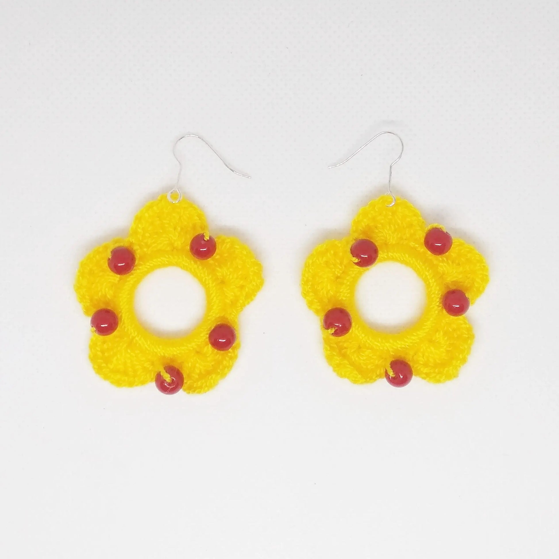 Comprar Pendientes Bndera de España crochet flor Bandera España La Flamenca de Borgoña Patricia Muñoz VOX