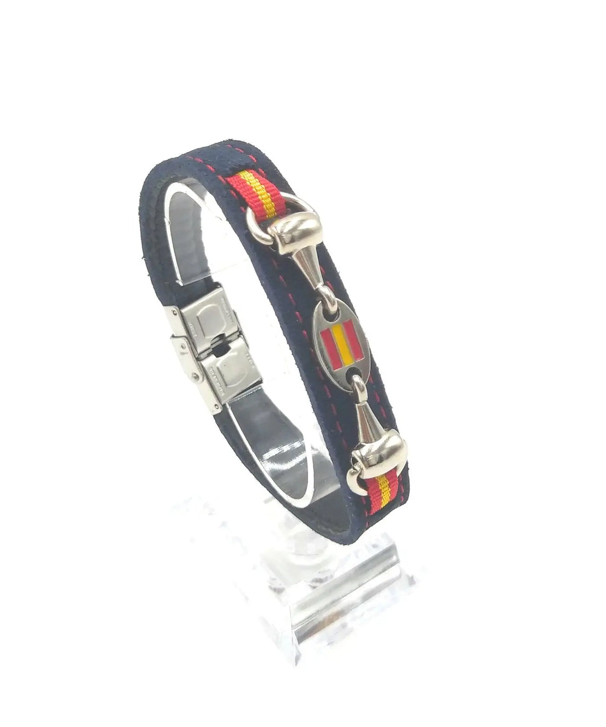 Pulsera Bandera España con Mordida caballo La Flamenca de Borgoña Patricia Muñoz VOX