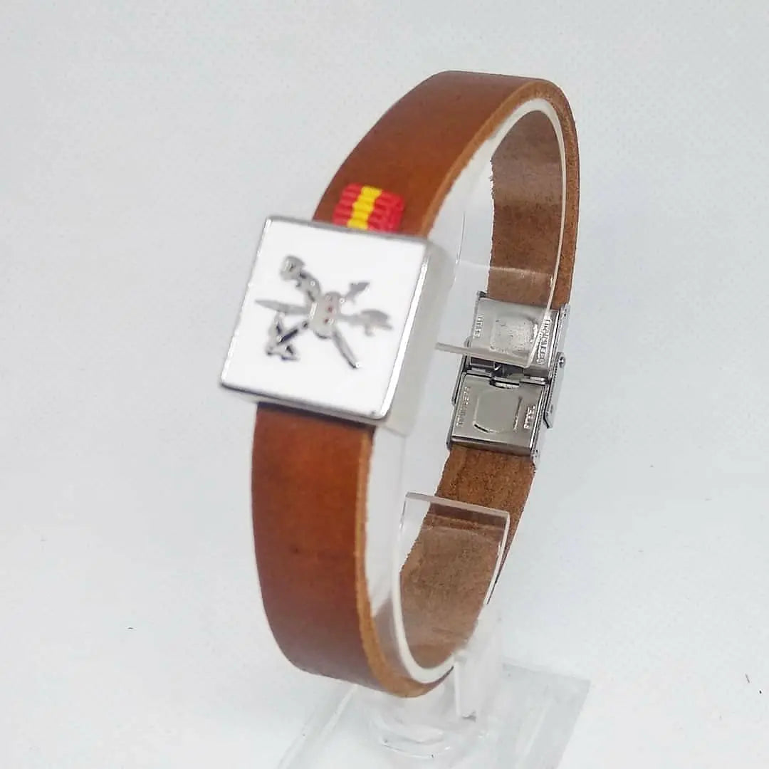 Comprar Pulsera piel Legión Española Bandera España La Flamenca de Borgoña Patricia Muñoz VOX