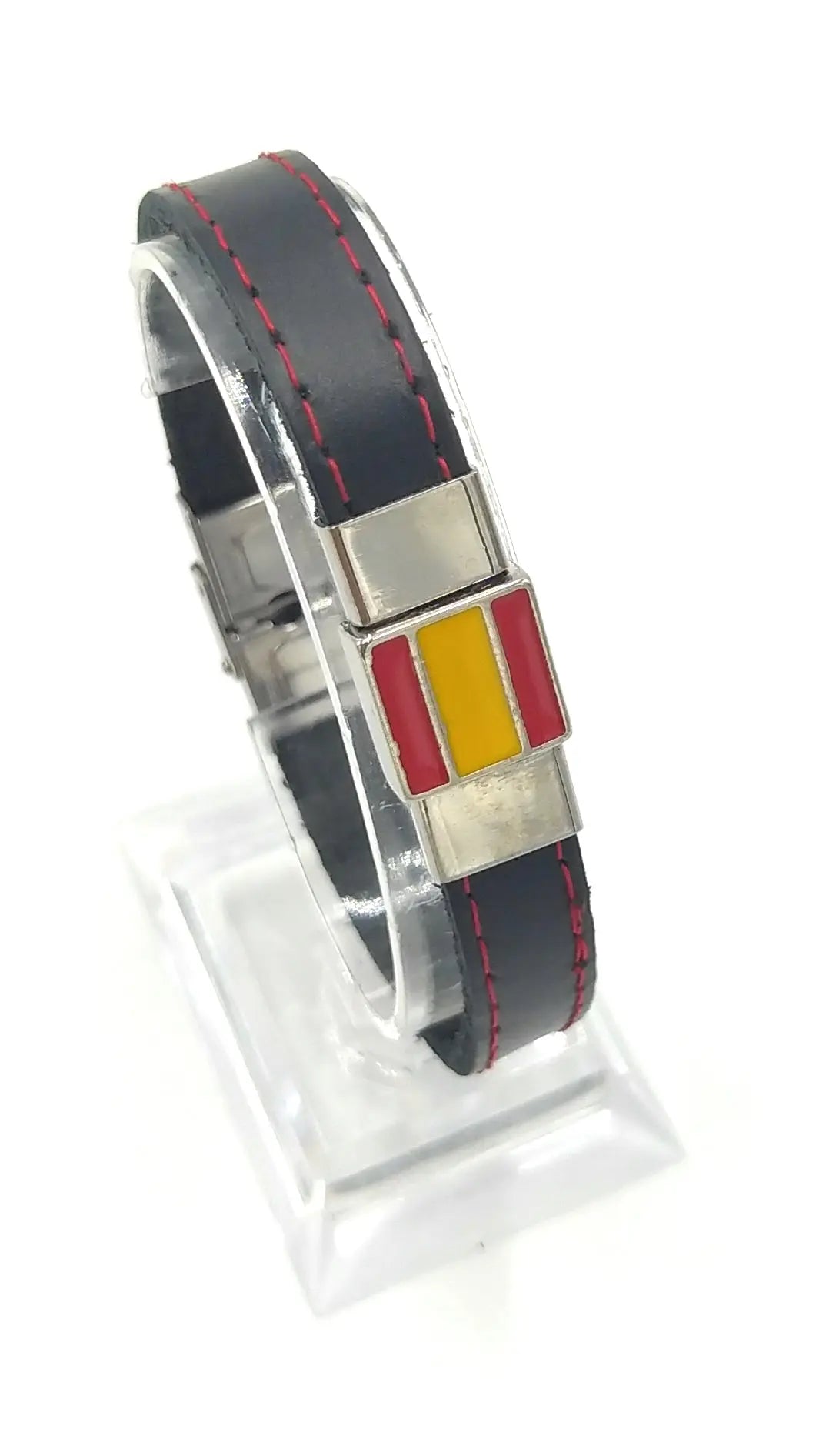 Comprar Pulsera Bandera España piel adorno esmaltado Bandera España La Flamenca de Borgoña Patricia Muñoz VOX