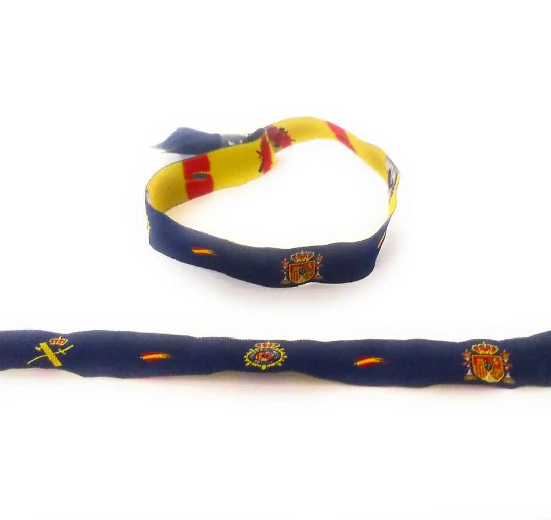 Comprar Pulsera tela España azul Escudo Nacional, Policía Nacional y Guardia Civil Bandera España La Flamenca de Borgoña Patricia Muñoz VOX