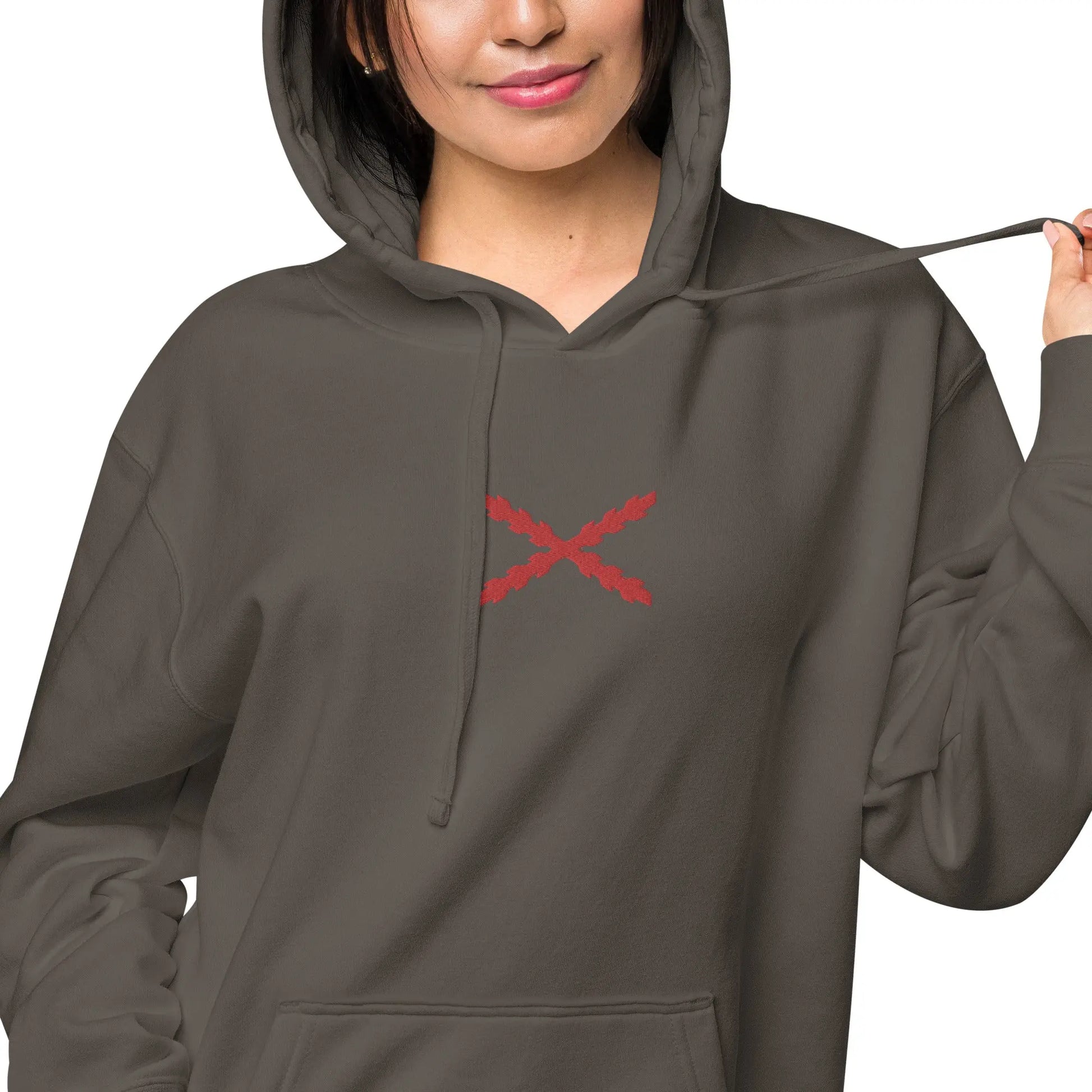Comprar Sudadera Cruz de Borgoña con capucha Bandera España La Flamenca de Borgoña Patricia Muñoz VOX