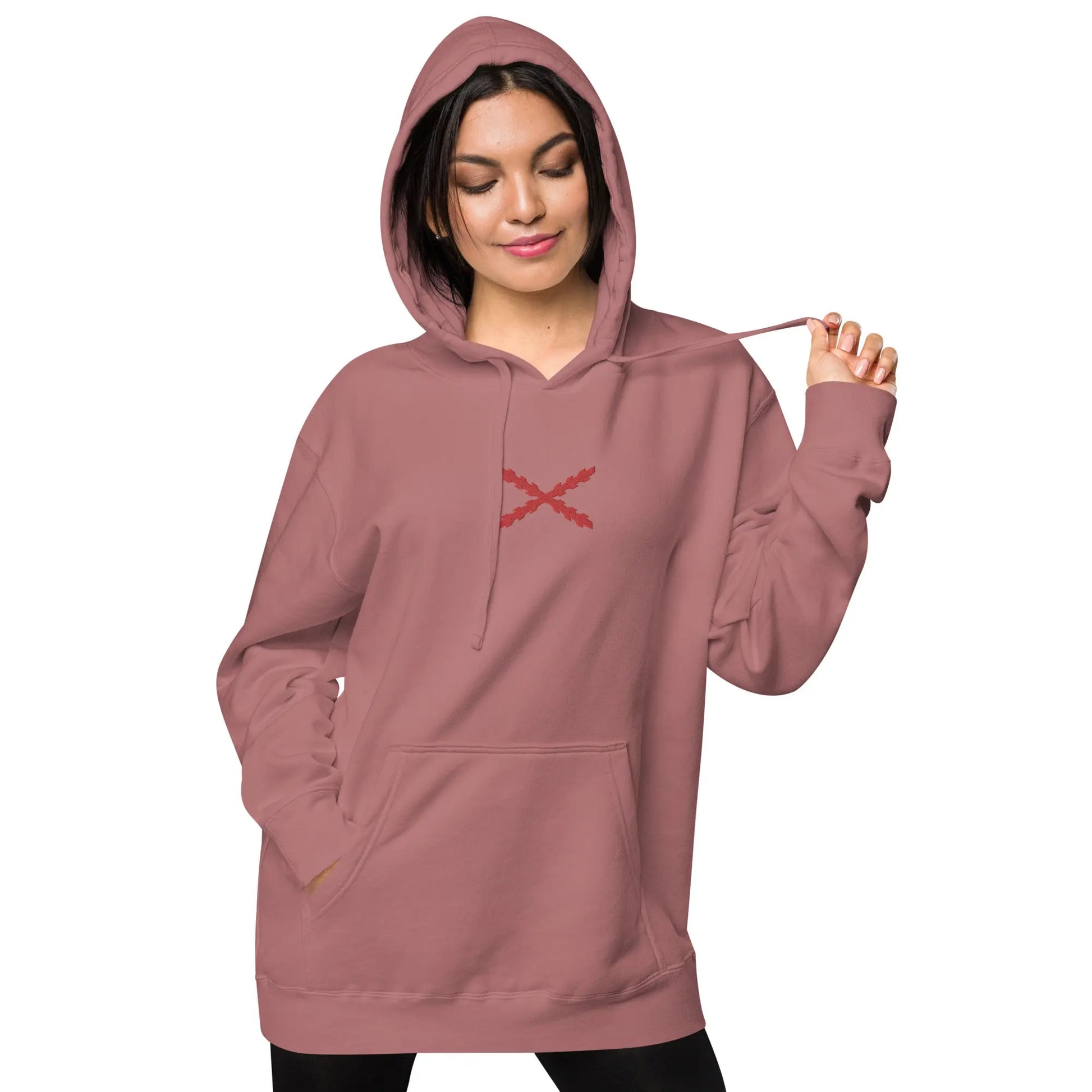 Comprar Sudadera Cruz de Borgoña con capucha Bandera España La Flamenca de Borgoña Patricia Muñoz VOX
