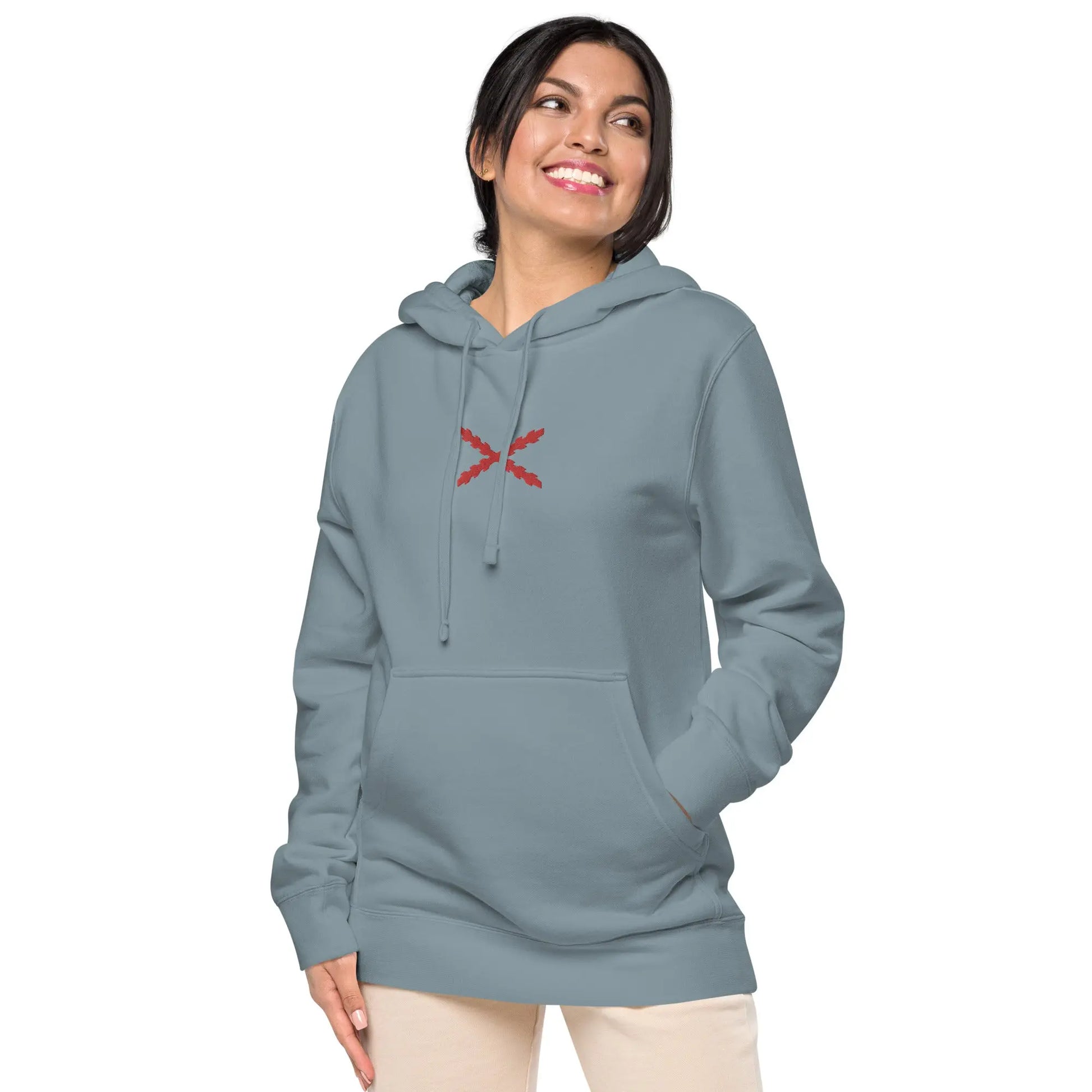 Comprar Sudadera Cruz de Borgoña con capucha Bandera España La Flamenca de Borgoña Patricia Muñoz VOX
