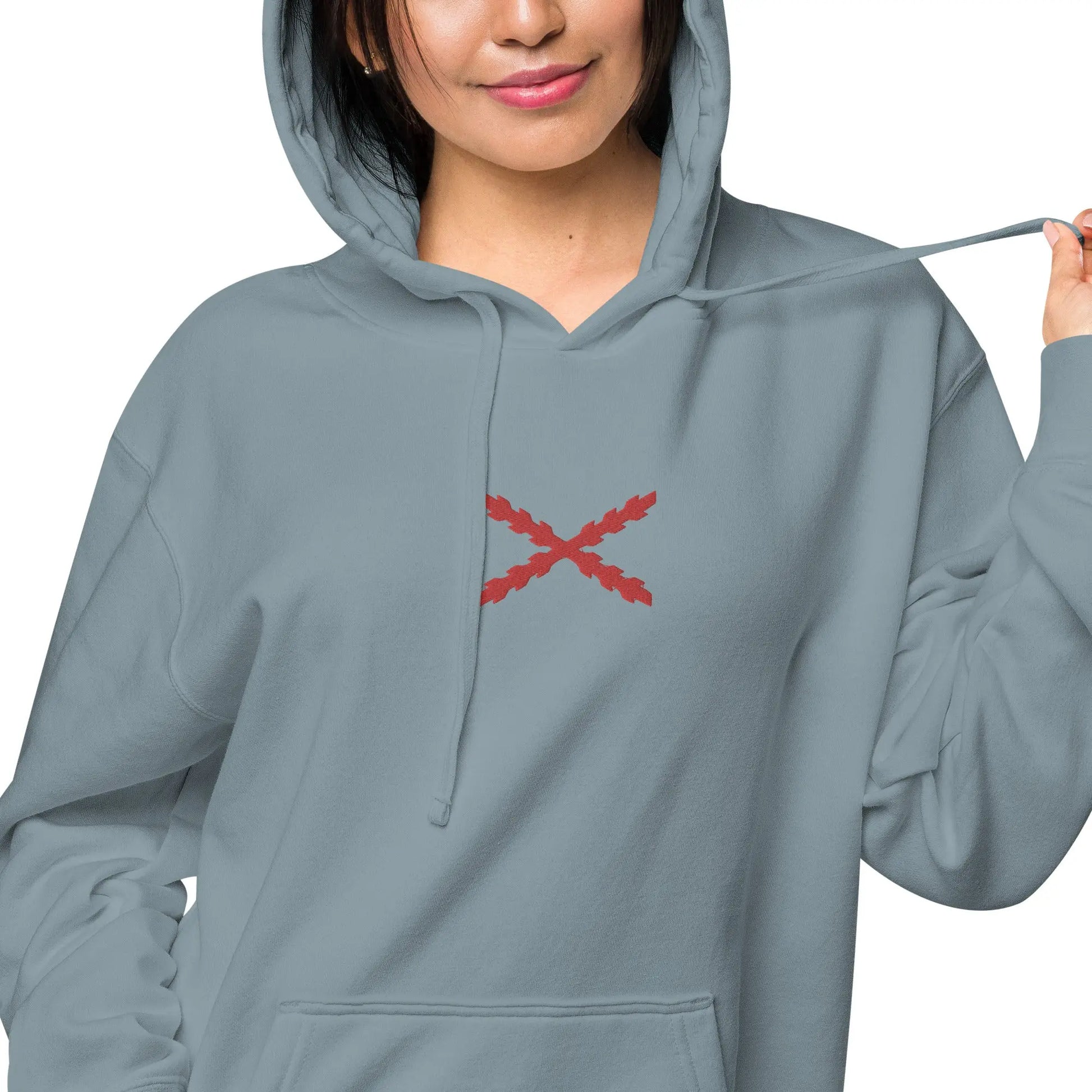 Comprar Sudadera Cruz de Borgoña con capucha Bandera España La Flamenca de Borgoña Patricia Muñoz VOX