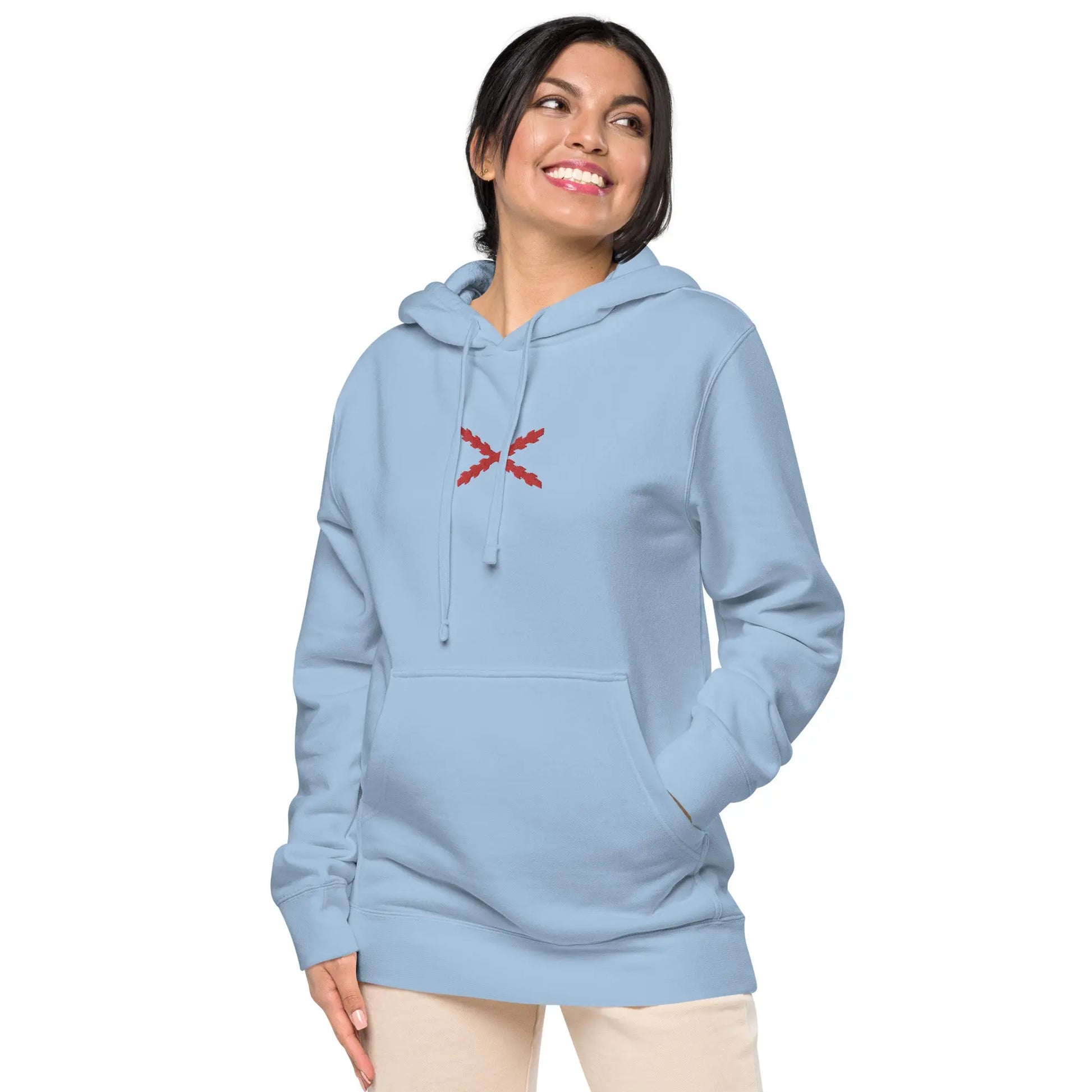 Comprar Sudadera Cruz de Borgoña con capucha Bandera España La Flamenca de Borgoña Patricia Muñoz VOX