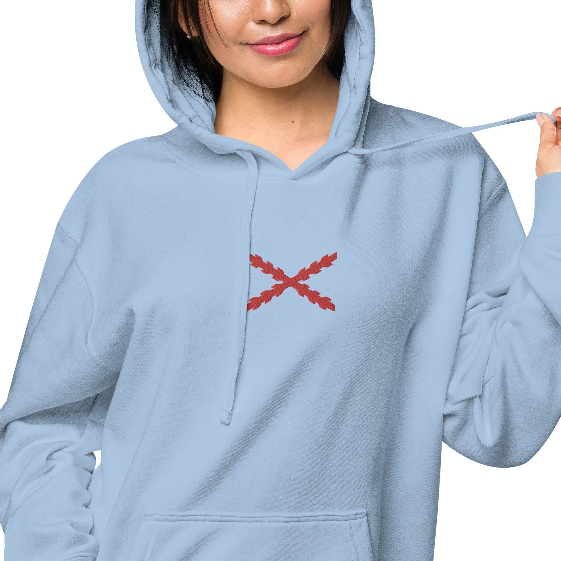 Comprar Sudadera Cruz de Borgoña con capucha Bandera España La Flamenca de Borgoña Patricia Muñoz VOX