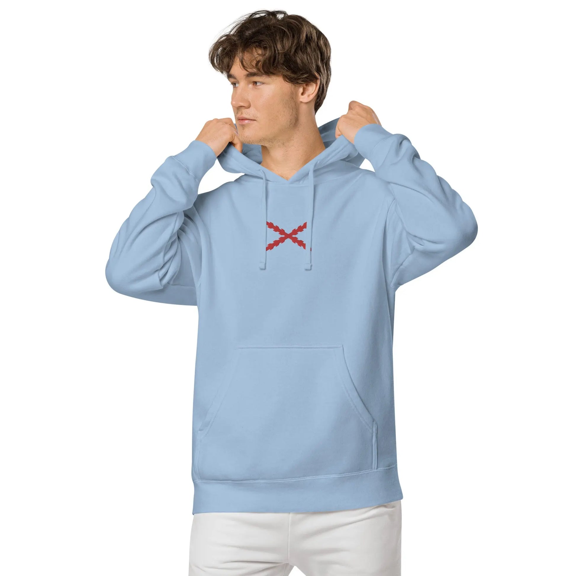 Comprar Sudadera Cruz de Borgoña con capucha unisex Bandera España La Flamenca de Borgoña Patricia Muñoz VOX