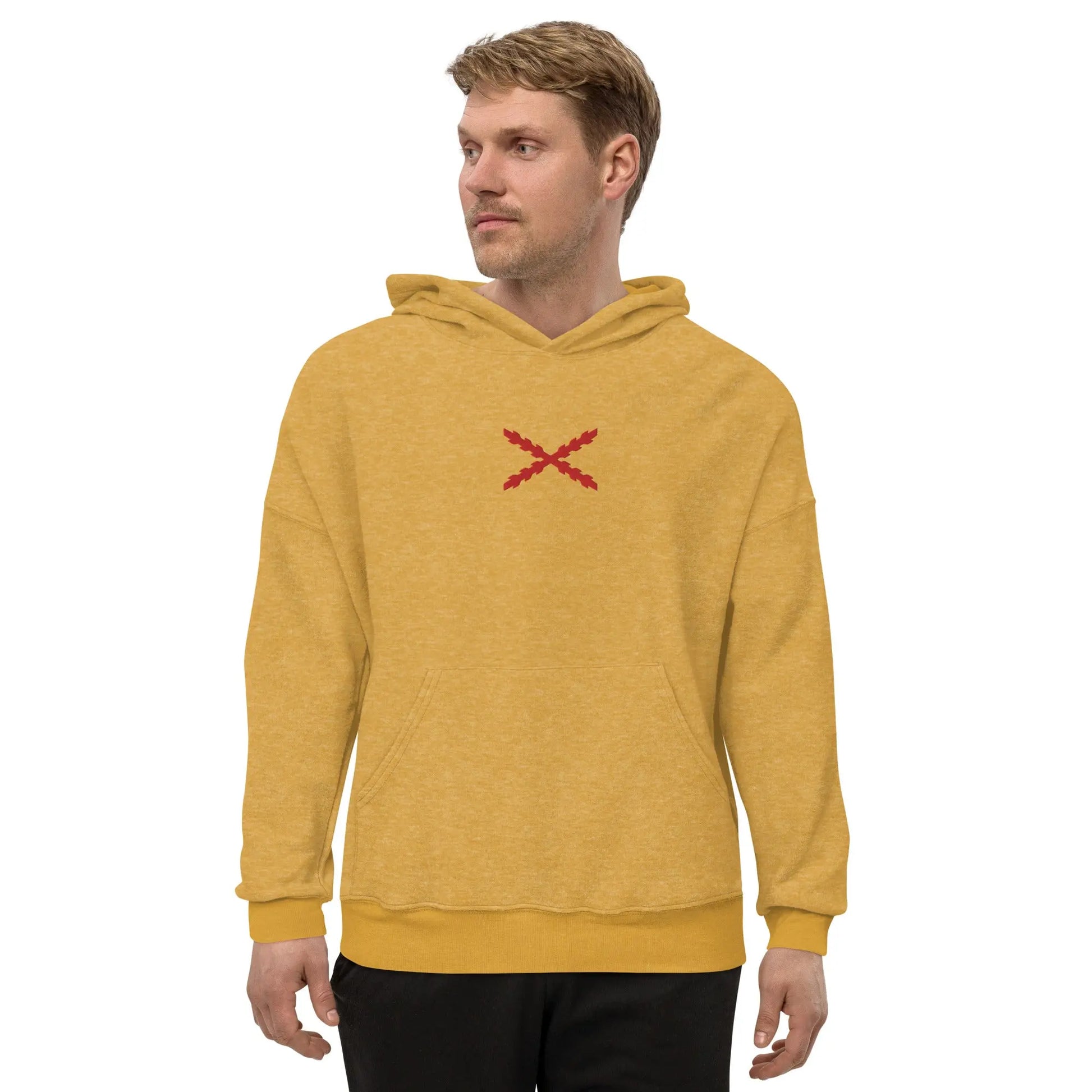 Comprar Sudadera vellón polar unisex Cruz de Borgoña Bandera España La Flamenca de Borgoña Patricia Muñoz VOX