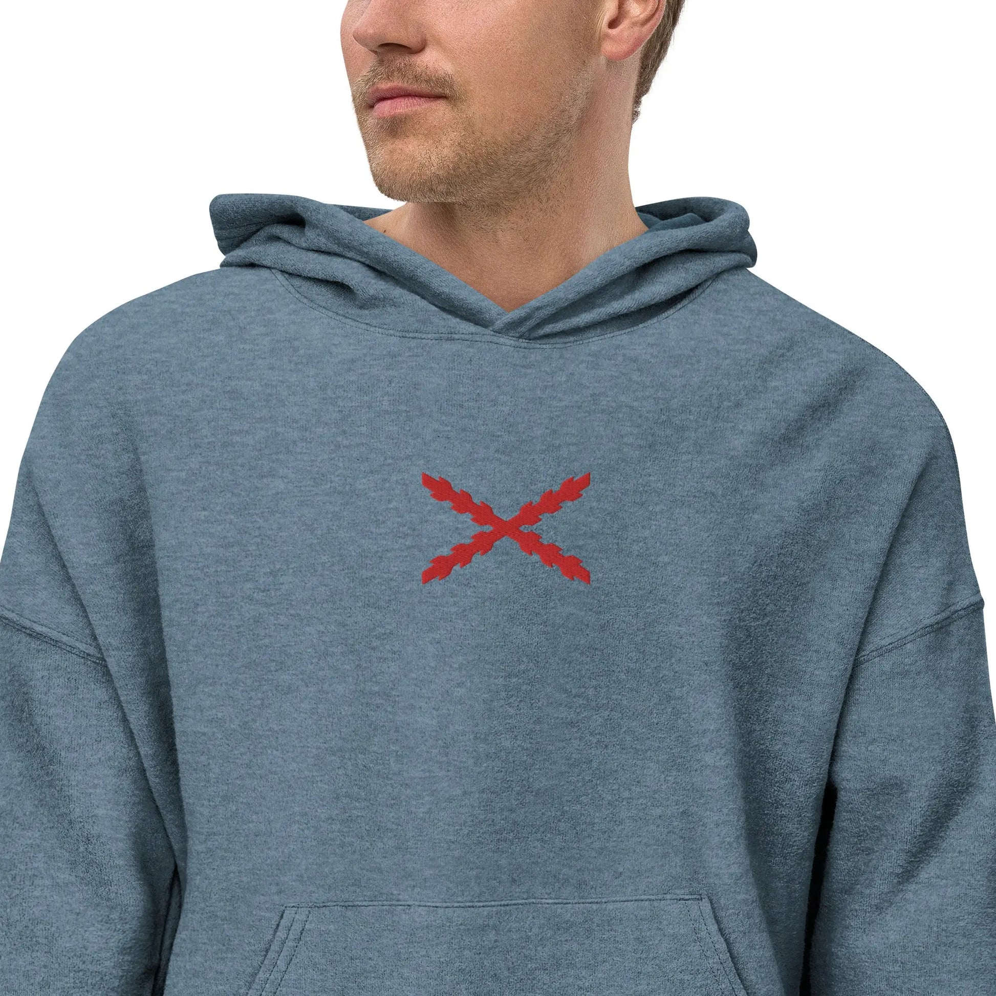 Comprar Sudadera vellón polar unisex Cruz de Borgoña Bandera España La Flamenca de Borgoña Patricia Muñoz VOX