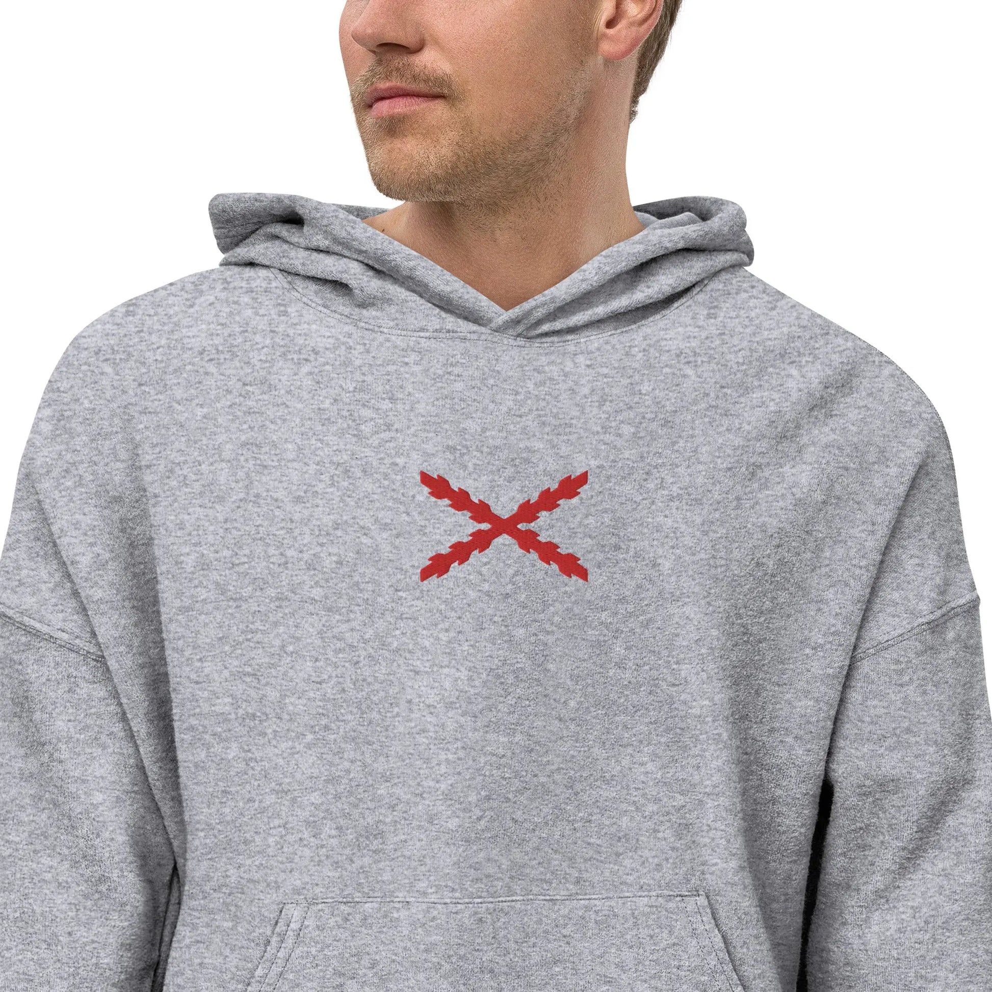 Comprar Sudadera vellón polar unisex Cruz de Borgoña Bandera España La Flamenca de Borgoña Patricia Muñoz VOX