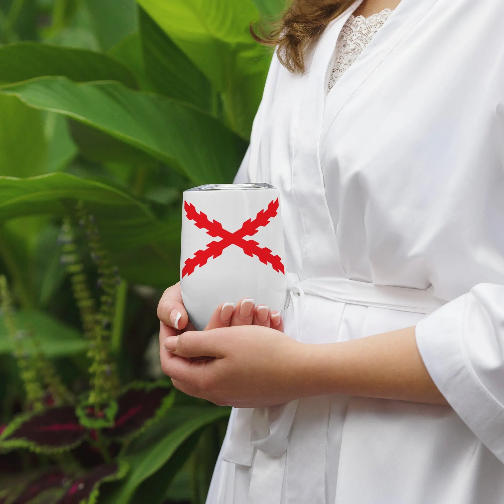 Comprar Vaso de vino Cruz de Borgoña Bandera España La Flamenca de Borgoña Patricia Muñoz VOX